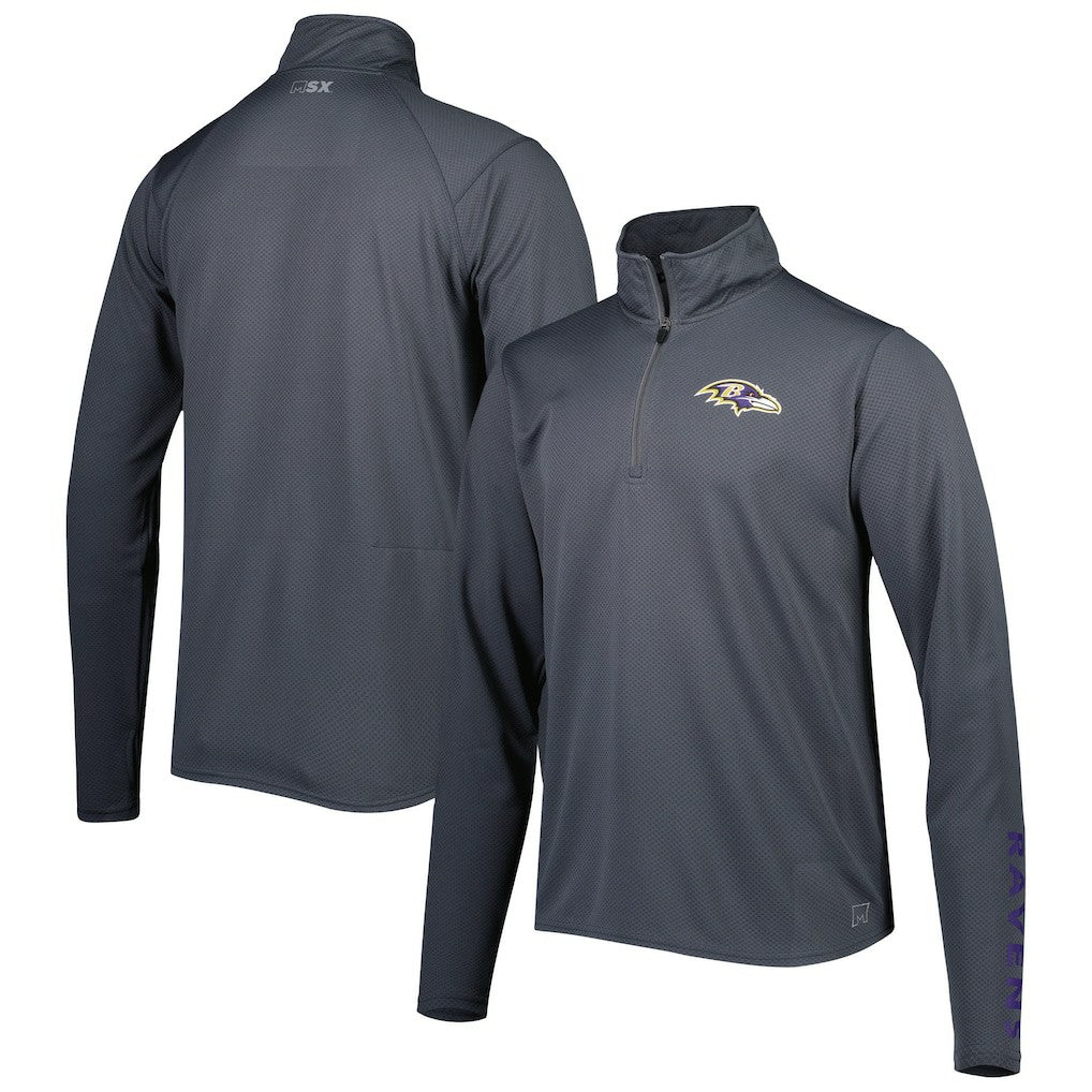 Baltimore Ravens MSX by Michael Strahan Half-Zip Pullover Charcoal | NFL