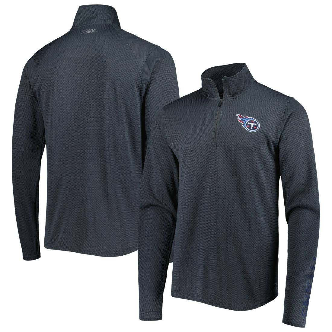 Tennessee Titans MSX by Michael Strahan Half-Zip Pullover Charcoal | NFL
