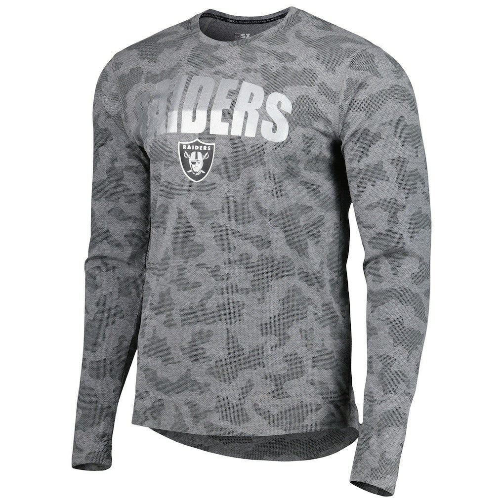 Las Vegas Raiders MSX by Michael Strahan Performance Camo Long Sleeve T-Shirt Black | NFL