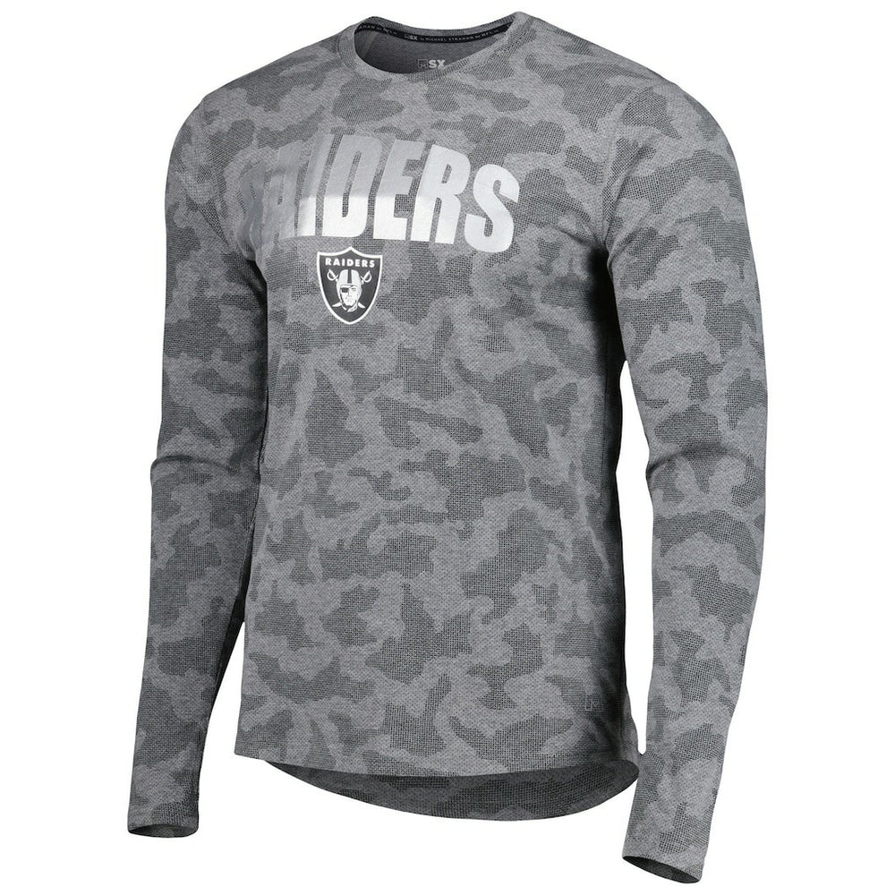 Las Vegas Raiders MSX by Michael Strahan Performance Camo Long Sleeve T-Shirt Black | NFL