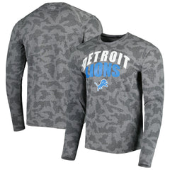 Detroit Lions MSX by Michael Strahan Performance Camo Long Sleeve T-Shirt Black | NFL