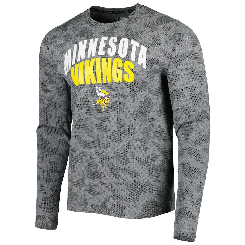 Minnesota Vikings MSX by Michael Strahan Performance Camo Long Sleeve T-Shirt Black | NFL