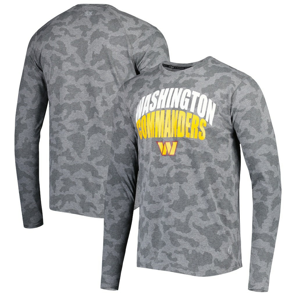 Washington Commanders MSX by Michael Strahan Performance Camo Long Sleeve T-Shirt Black | NFL