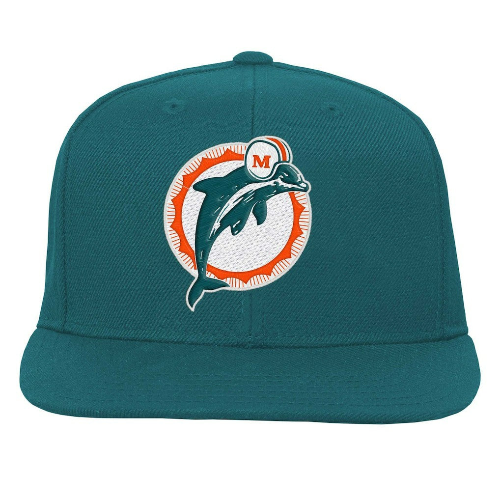 Miami Dolphins Youth Gridiron Classics Ground Snapback Hat Aqua | Mitchell & Ness