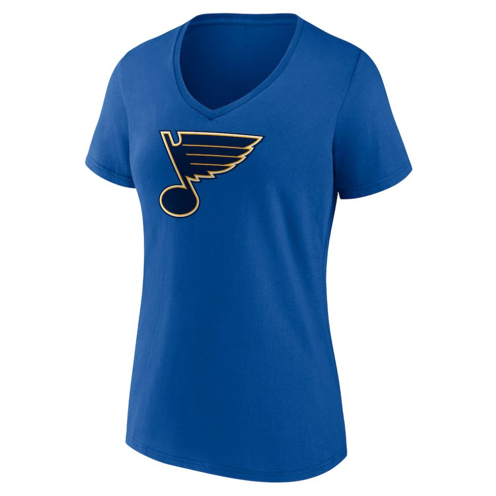 St. Louis Blues Fanatics Women's Primary Logo Team V-Neck T-Shirt - Royal - NHL