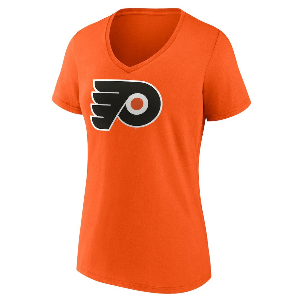 Philadelphia Flyers Fanatics Women's Primary Logo Team V-Neck T-Shirt - Orange - NHL
