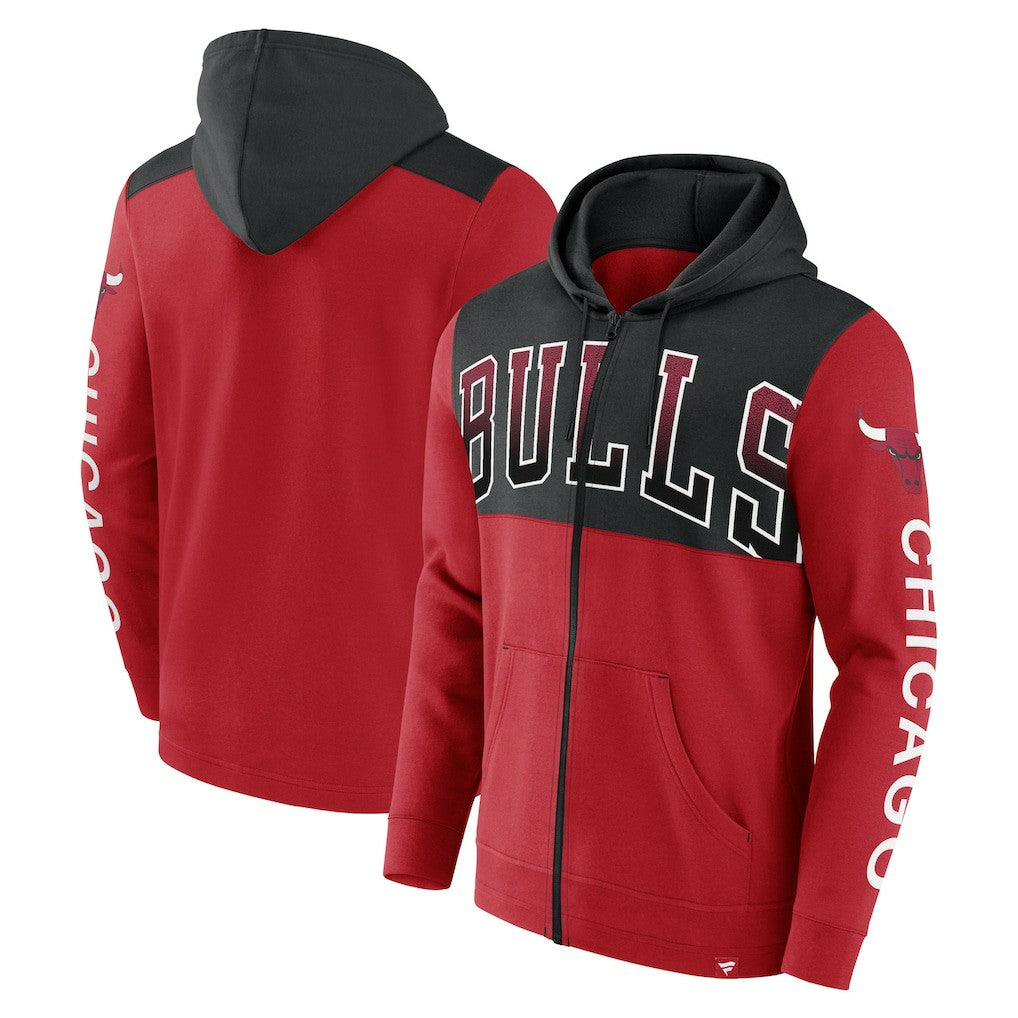 Chicago Bulls Skyhook Colorblock Full-Zip Hoodie Red/Black - NBA