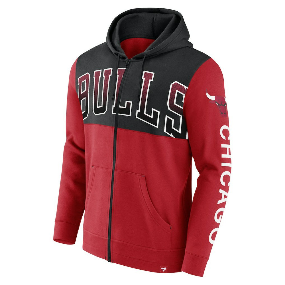 Chicago Bulls Skyhook Colorblock Full-Zip Hoodie Red/Black - NBA