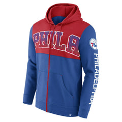 Philadelphia 76ers Skyhook Colorblock Full-Zip Hoodie Royal/Red - NBA