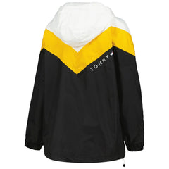 Boston Bruins Tommy Hilfiger Women's Staci Half-Zip Windbreaker Jacket - Black/Gold - NHL