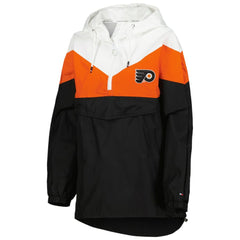 Philadelphia Flyers Tommy Hilfiger Women's Staci Half-Zip Windbreaker Jacket - Orange/Black - NHL