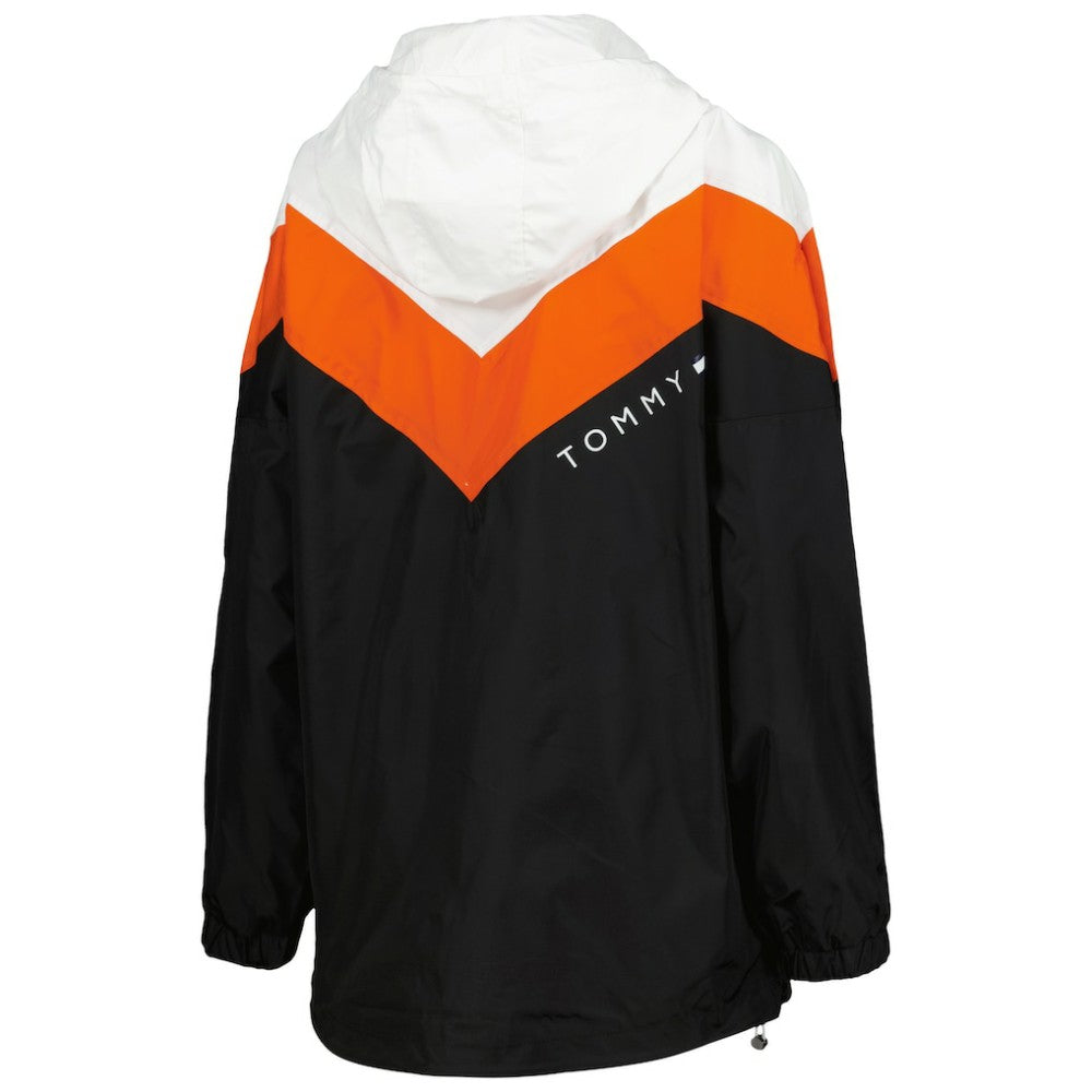 Philadelphia Flyers Tommy Hilfiger Women's Staci Half-Zip Windbreaker Jacket - Orange/Black - NHL