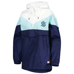 Seattle Kraken Tommy Hilfiger Women's Staci Half-Zip Windbreaker Jacket - Blue/Deep Sea Blue - NHL