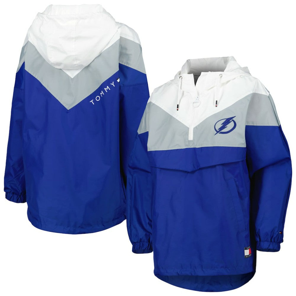 Tampa Bay Lightning Tommy Hilfiger Women's Staci Half-Zip Windbreaker Jacket - Blue/Silver - NHL
