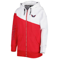 Washington Capitals DKNY Sport Women's Gina Full-Zip Hoodie - Red/White - NHL