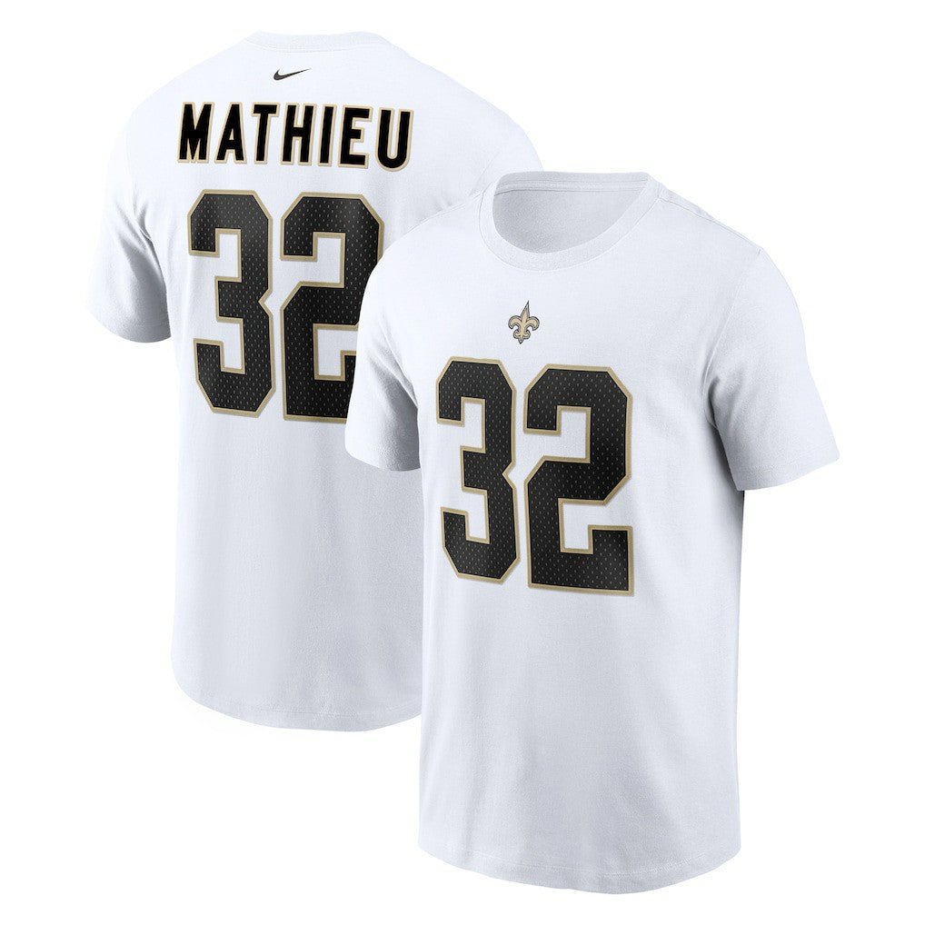 Tyrann Mathieu New Orleans Saints Player Name & Number T-Shirt White | Nike for Sale