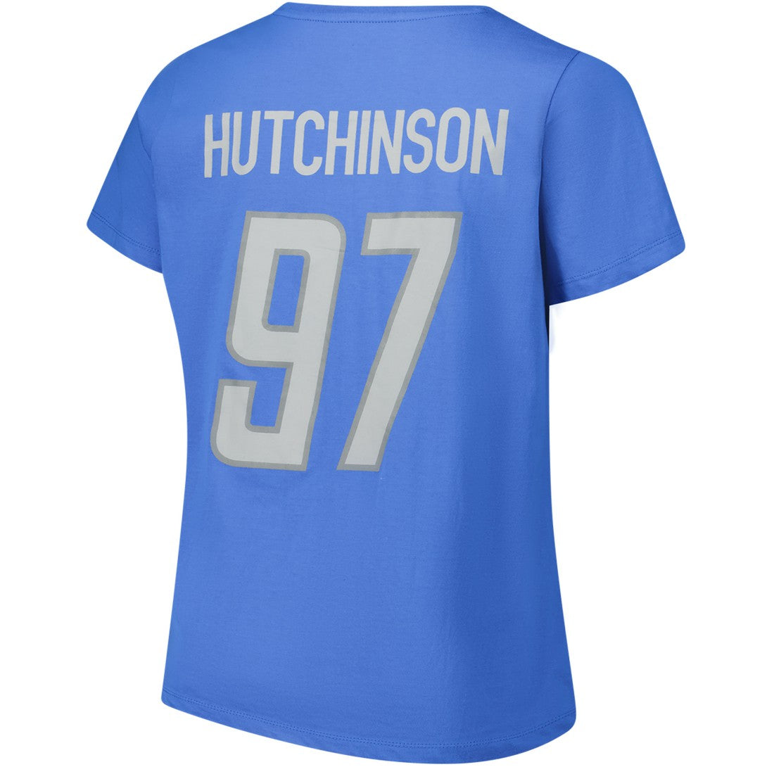 Aidan Hutchinson Detroit Lions Women's Plus Size Fair Catch Name & Number Scoop Neck T-Shirt Blue | NFL