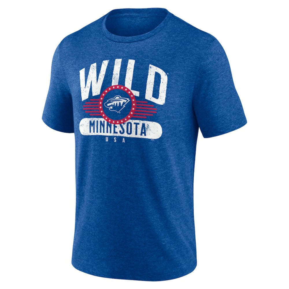 Minnesota Wild Badge of Honor Tri-Blend T-Shirt - Royal - NHL
