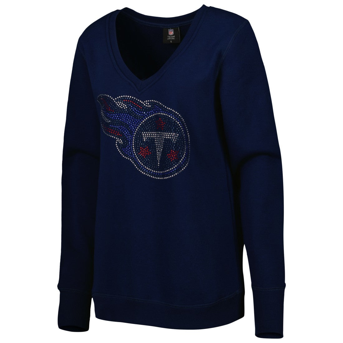 Tennessee Titans Cuce Women's Deep V-Neck Pullover Sweatshirt Navy | NFL