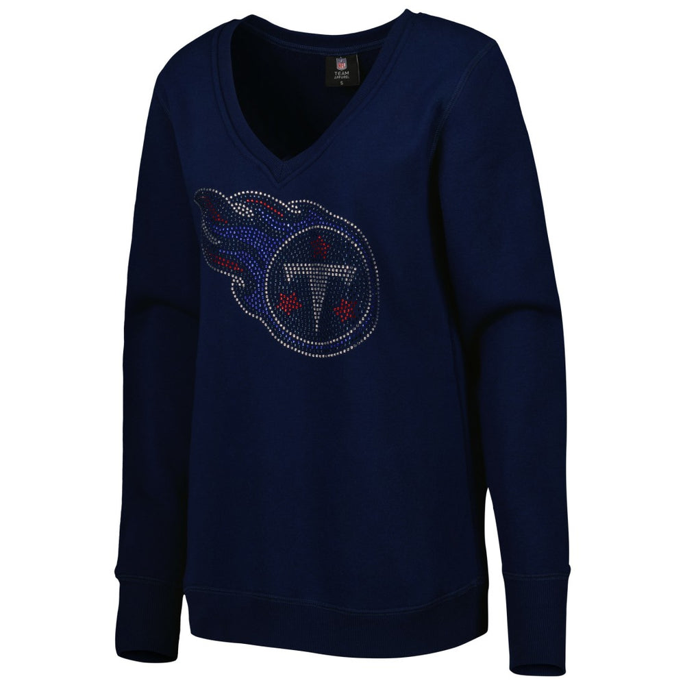 Tennessee Titans Cuce Women's Deep V-Neck Pullover Sweatshirt Navy | NFL