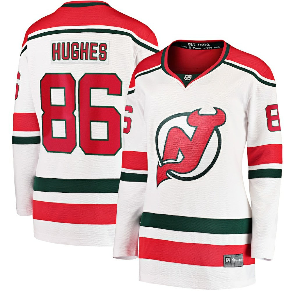 Jack Hughes New Jersey Devils Fanatics Women's Alternate Breakaway Jersey - White - NHL