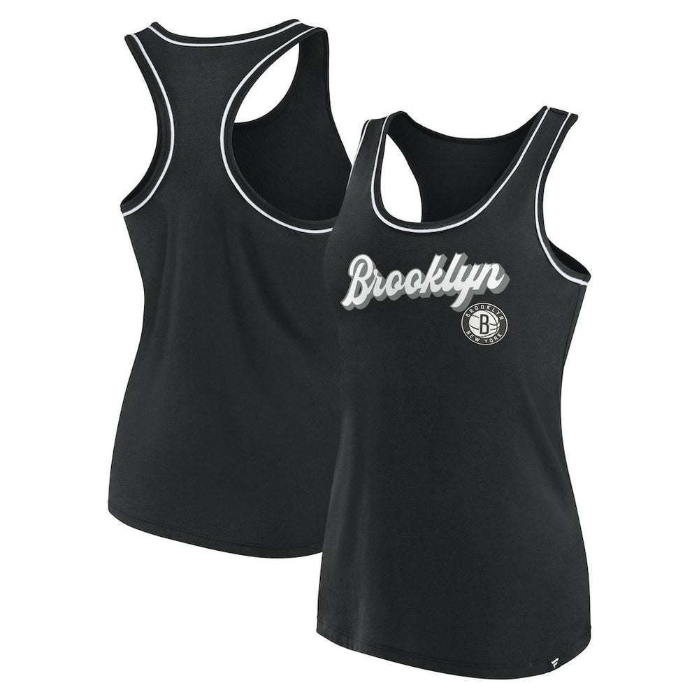 Brooklyn Nets Women's Wordmark Logo Racerback Tank Top Black - NBA