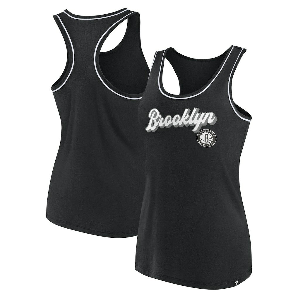 Brooklyn Nets Women's Wordmark Logo Racerback Tank Top Black - NBA