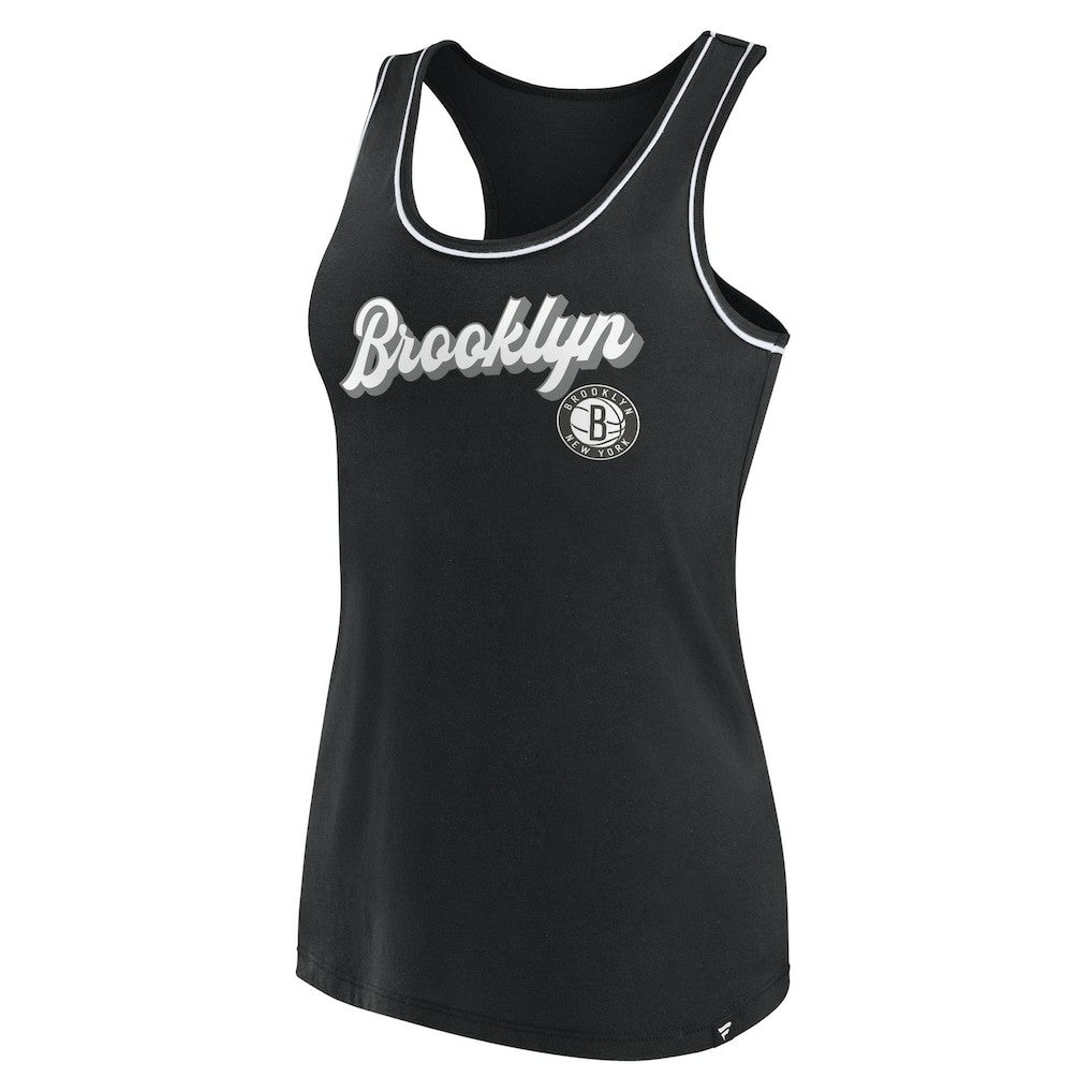 Brooklyn Nets Women's Wordmark Logo Racerback Tank Top Black - NBA