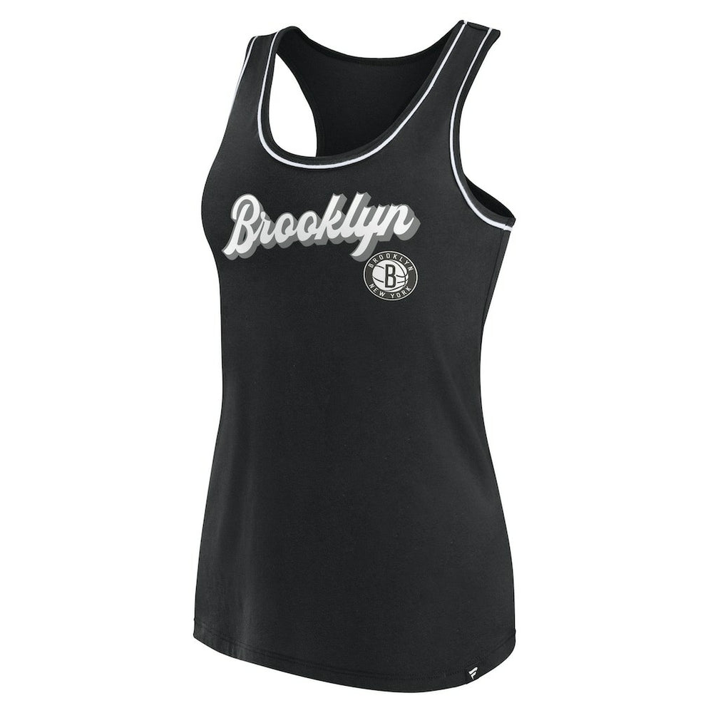 Brooklyn Nets Women's Wordmark Logo Racerback Tank Top Black - NBA
