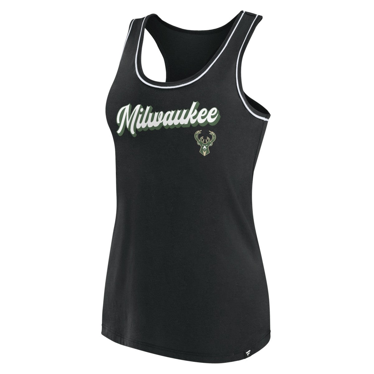 Milwaukee Bucks Women's Wordmark Logo Racerback Tank Top Black - NBA