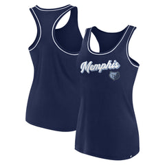 Memphis Grizzlies Women's Wordmark Logo Racerback Tank Top Navy - NBA
