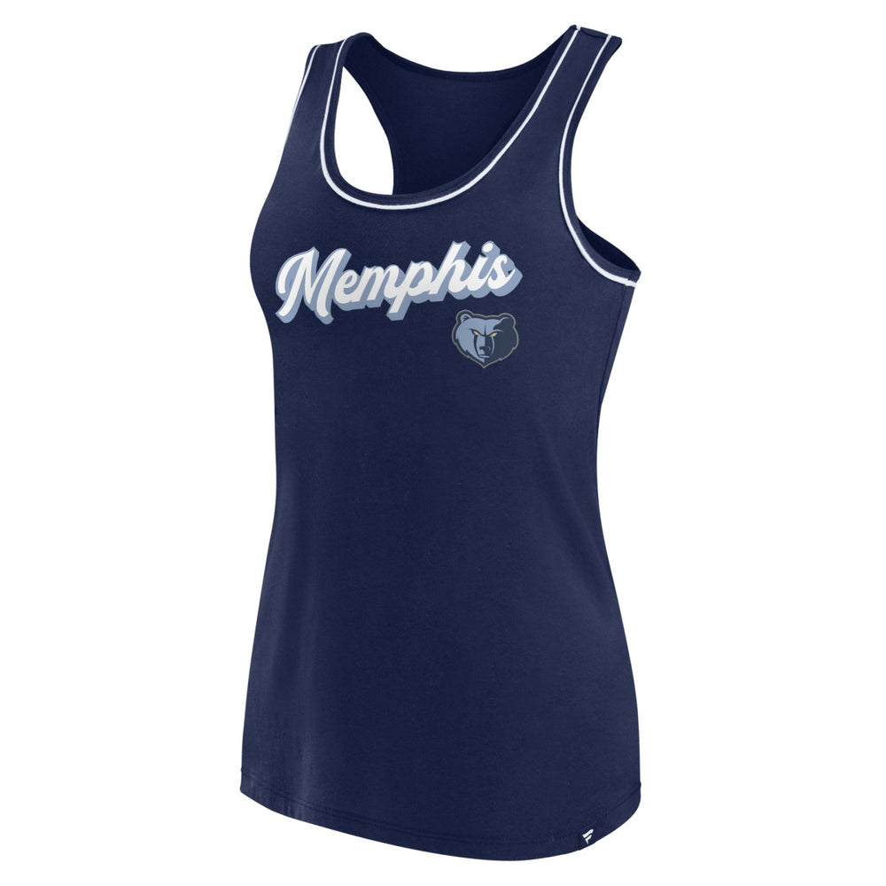 Memphis Grizzlies Women's Wordmark Logo Racerback Tank Top Navy - NBA