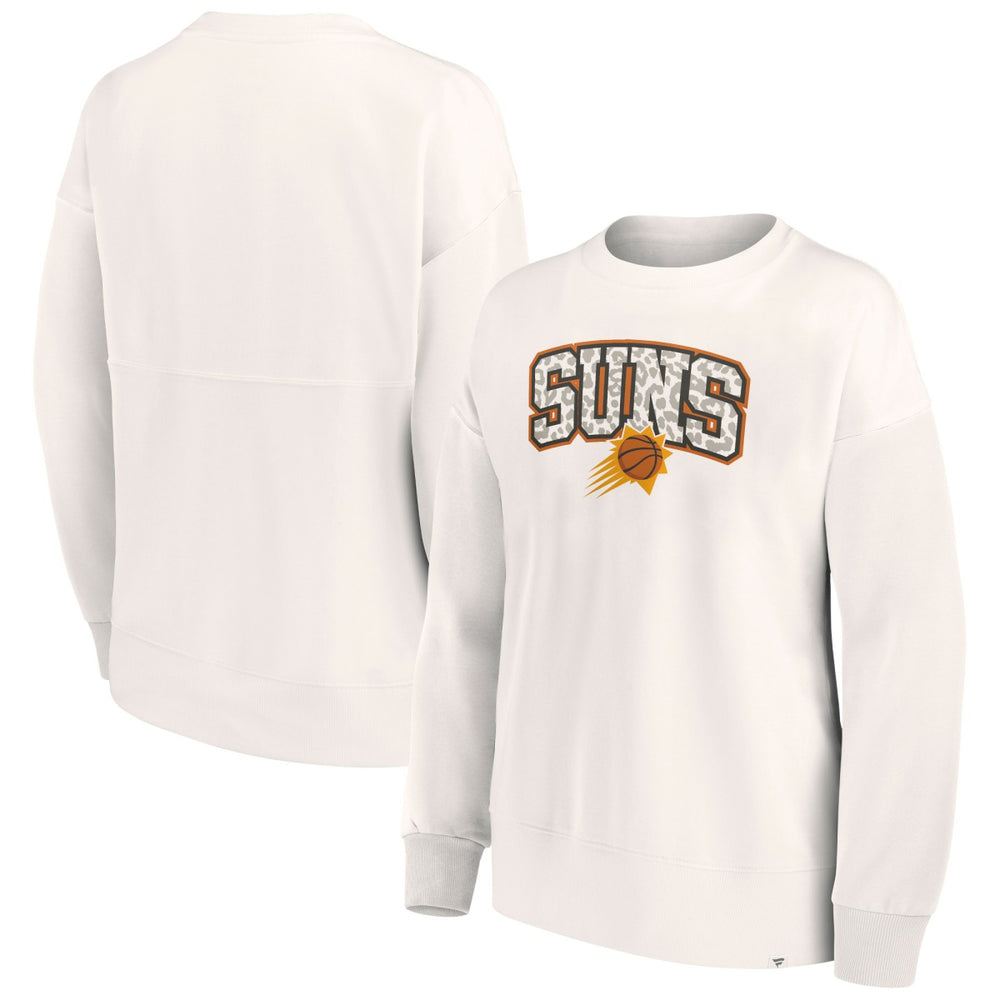 Phoenix Suns Women's Tonal Leopard Pullover Sweatshirt White - NBA
