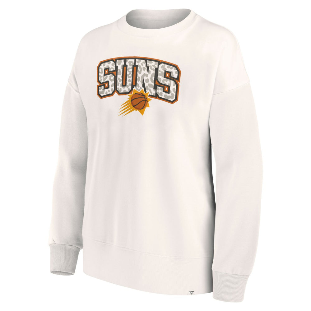 Phoenix Suns Women's Tonal Leopard Pullover Sweatshirt White - NBA