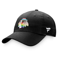 Chicago Blackhawks Fanatics Team Logo Pride Adjustable Hat - Black - NHL