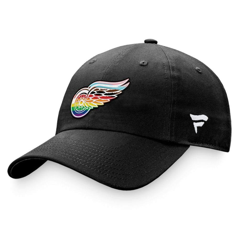 Detroit Red Wings Fanatics Team Logo Pride Adjustable Hat - Black - NHL