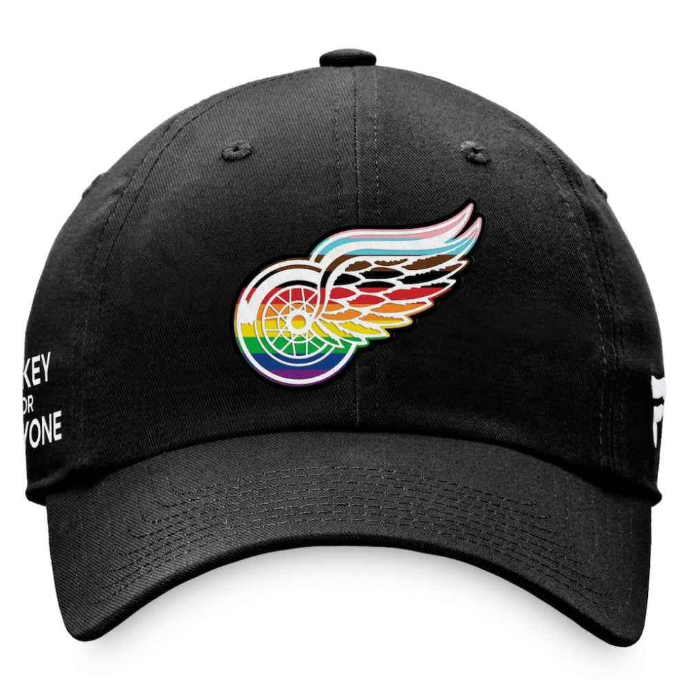 Detroit Red Wings Fanatics Team Logo Pride Adjustable Hat - Black - NHL