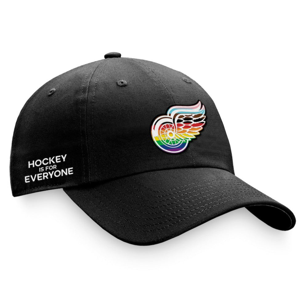 Detroit Red Wings Fanatics Team Logo Pride Adjustable Hat - Black - NHL