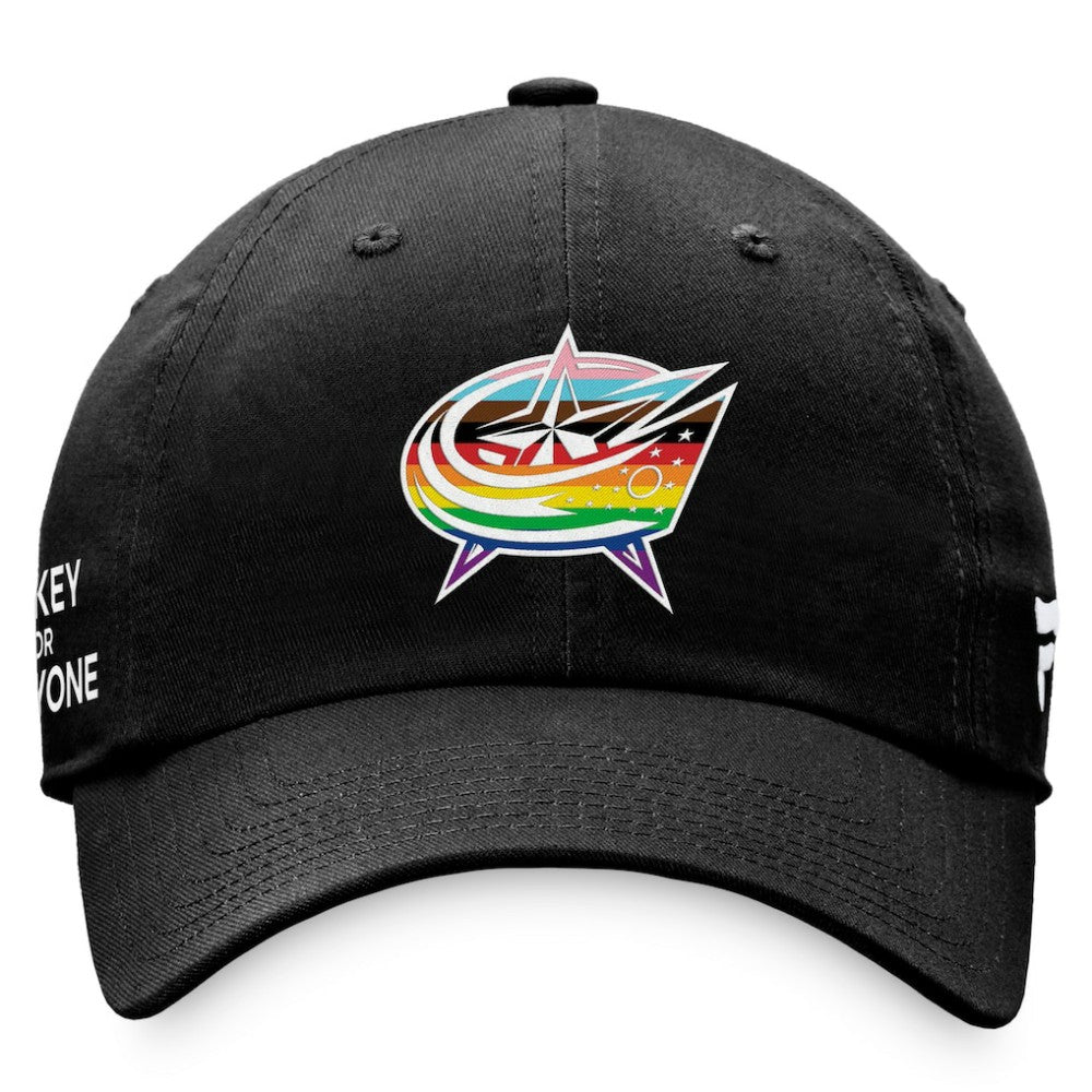 Columbus Blue Jackets Fanatics Team Logo Pride Adjustable Hat - Black - NHL