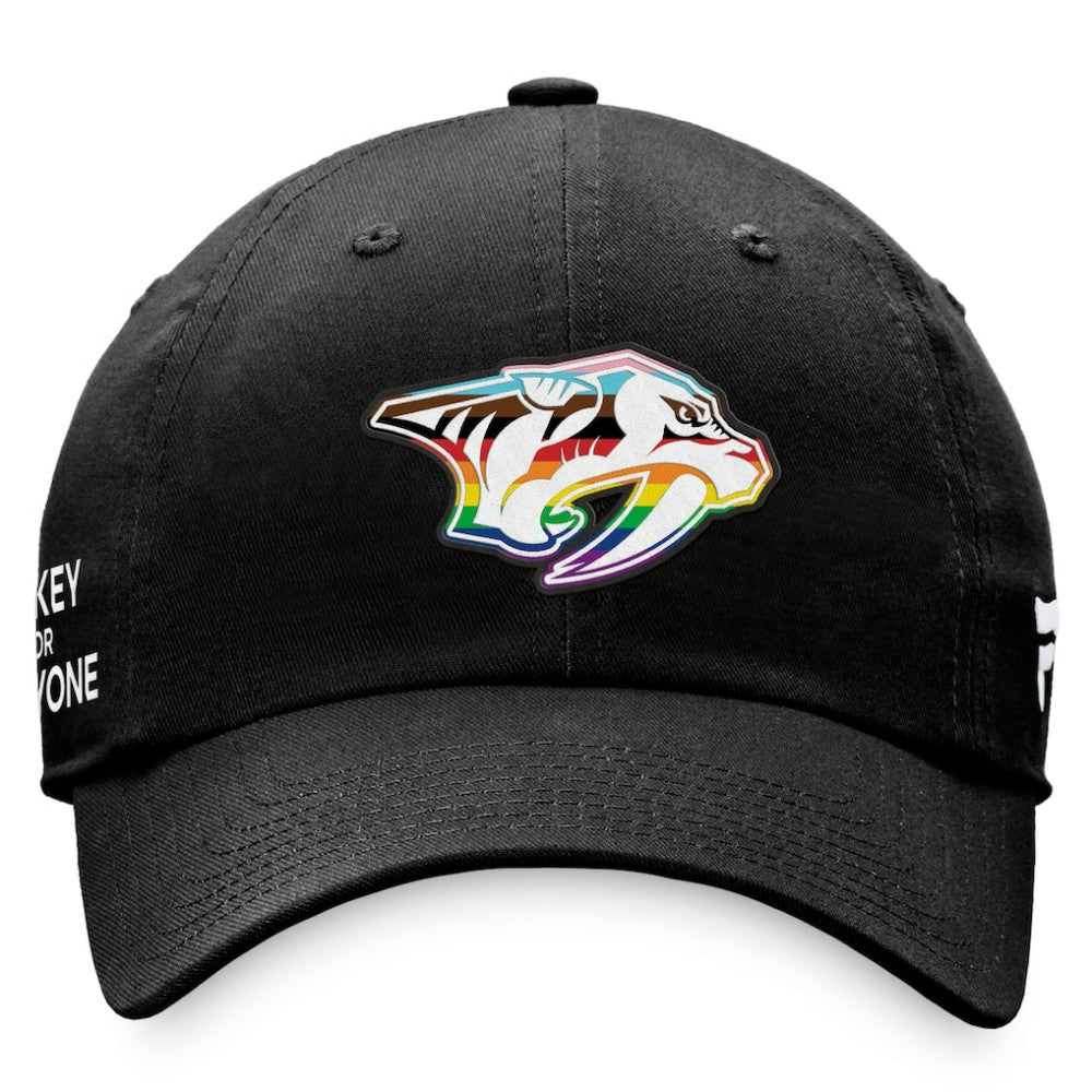 Nashville Predators Fanatics Team Logo Pride Adjustable Hat - Black - NHL