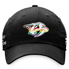 Nashville Predators Fanatics Team Logo Pride Adjustable Hat - Black - NHL