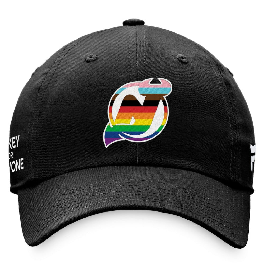 New Jersey Devils Fanatics Team Logo Pride Adjustable Hat - Black - NHL