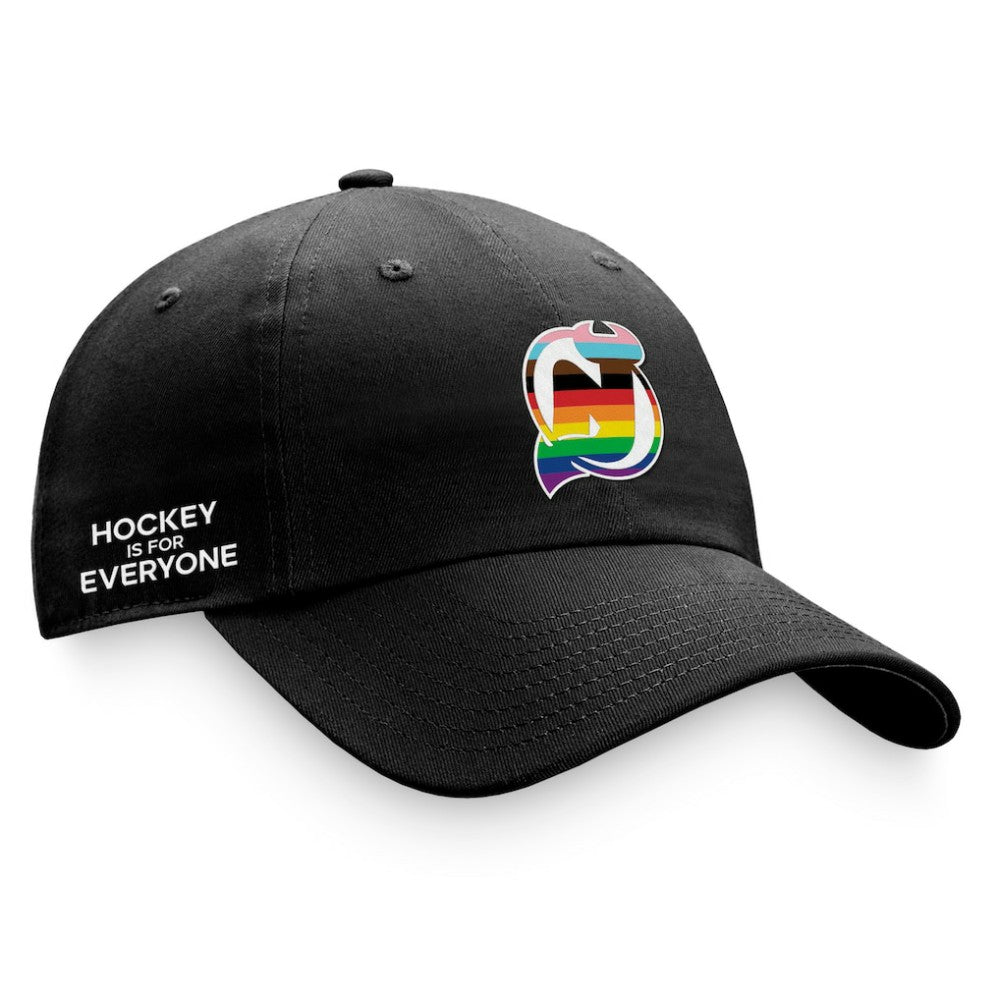New Jersey Devils Fanatics Team Logo Pride Adjustable Hat - Black - NHL