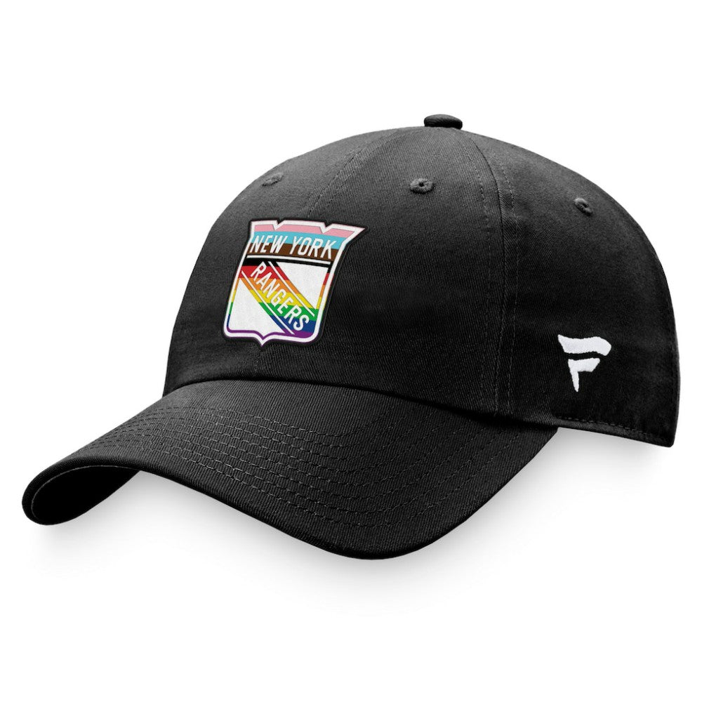 New York Rangers Fanatics Team Logo Pride Adjustable Hat - Black - NHL