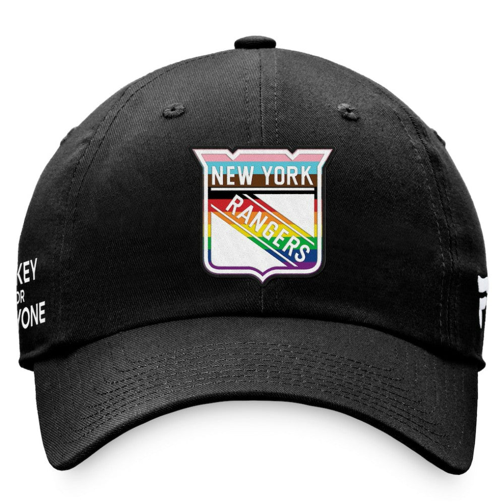 New York Rangers Fanatics Team Logo Pride Adjustable Hat - Black - NHL