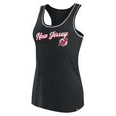 New Jersey Devils Fanatics Women's Wordmark Logo Racerback Scoop Neck Tank Top - Black - NHL