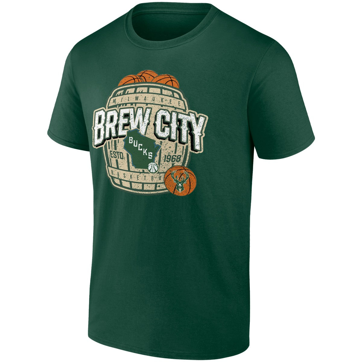 Milwaukee Bucks Brew City Hometown Collection T-Shirt Hunter Green - NBA