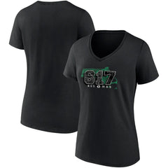 Boston Celtics Women's Hometown Collection 617 V-Neck T-Shirt Black - NBA