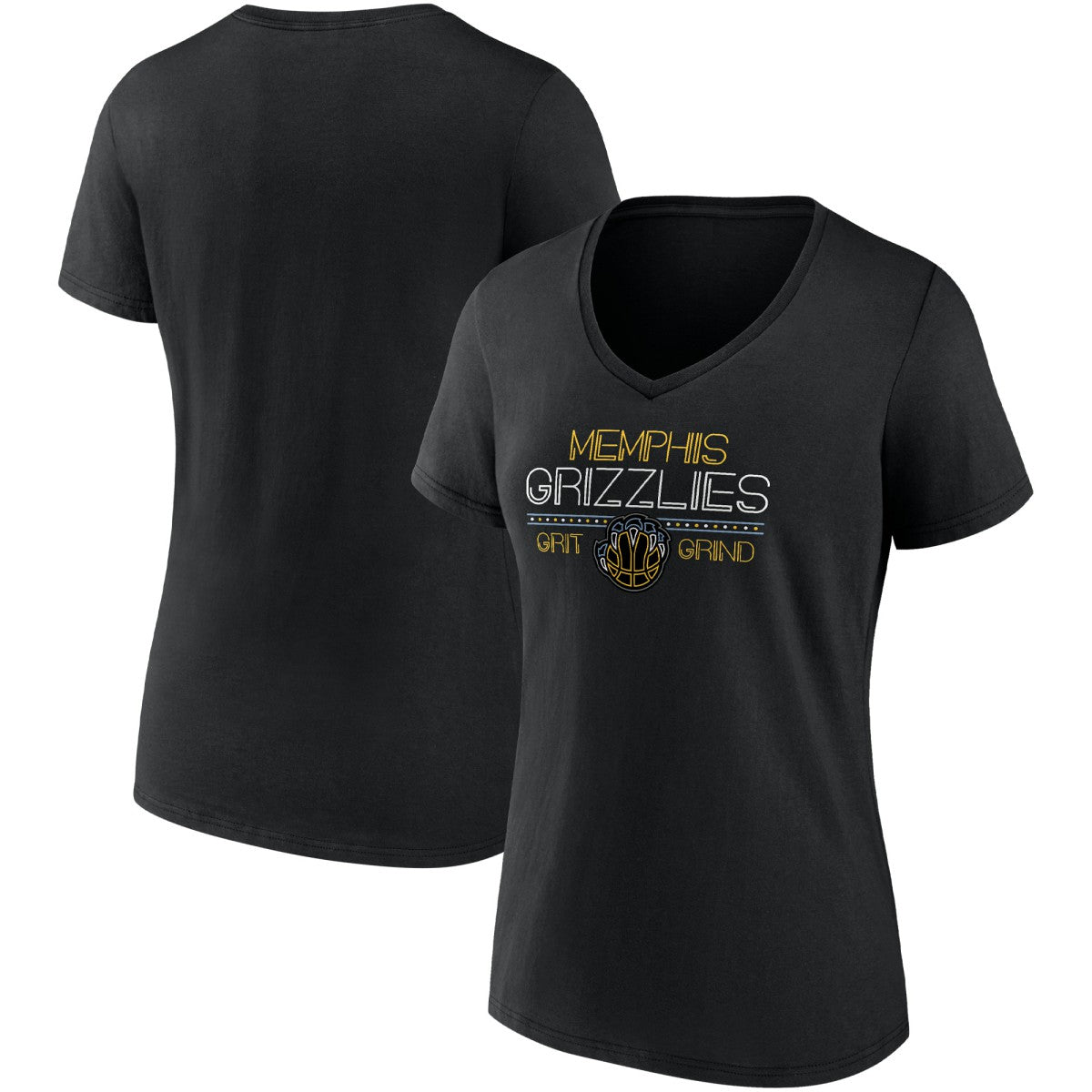 Memphis Grizzlies Women's Hometown Collection Grit Grind V-Neck T-Shirt Black - NBA