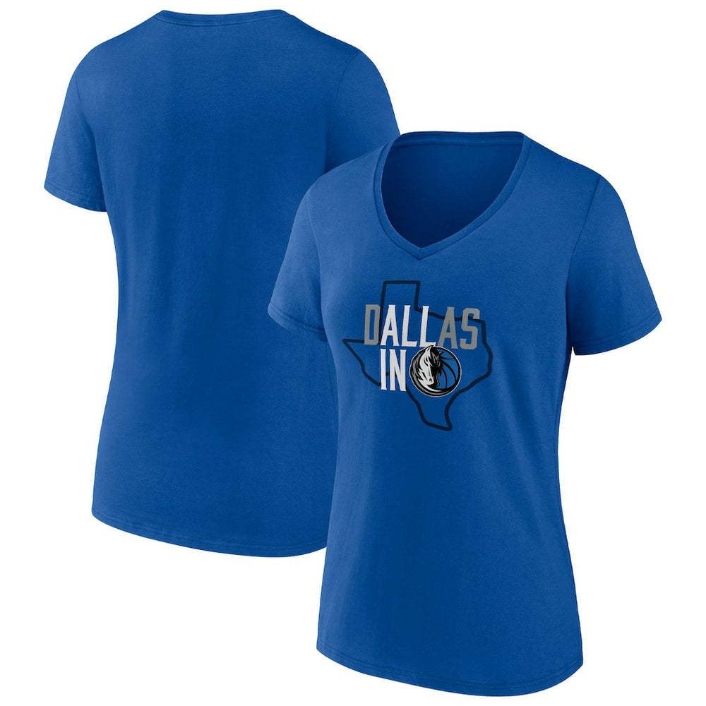 Dallas Mavericks Women's Hometown Collection All In V-Neck T-Shirt Blue - NBA